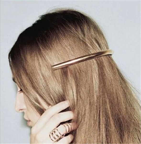

european trendy metal bend hair clips women girl fashion big hairpins personality hair accessories fine jewelry perfect gift dcbj761, Golden;silver