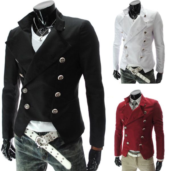 Ternos masculinos blazers 2015 moda masculina de dois seios homem fino casaco grosso casual lazer meninos ternos de casamento blazer negócios formal