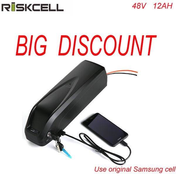 

аккумуляторная батарея samsung с usb-разъемом и переключателем 48в 12ач литий-ионный аккумулятор для велосипеда 750 вт 8fun bbs02 комплект д