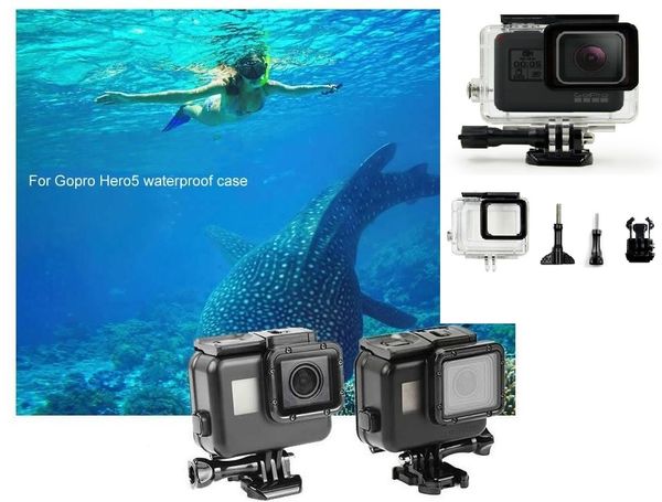 

Black waterproof hou ing ca e touch creen back door for gopro hero 6 hero 5 underwater box for go pro hero6 5 camera acce orie