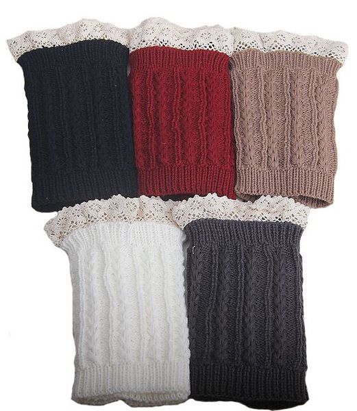 Lace Cable Knit Boot Cuff knit boot topper scaldamuscoli finti calzino top scaldamuscoli in maglia scaldascarpe # 3732