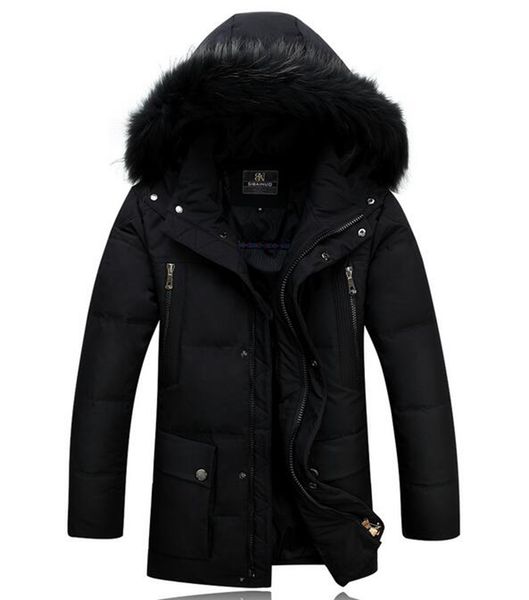 

outdoor thermal brand new authentic cultivate one's morality men with hood brought more than long down jacket coat pocket zipper. s - 2, Black