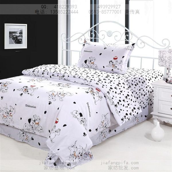 dog print bedding sets cotton bed sheets bedspread kids cartoon twin