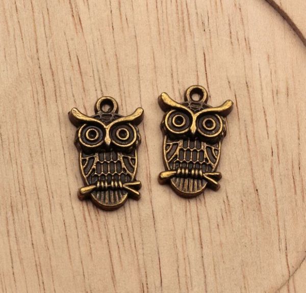 

mic fashion antique bronze owl charms pendants diy jewelry 23x14x4mm (357, Bronze;silver