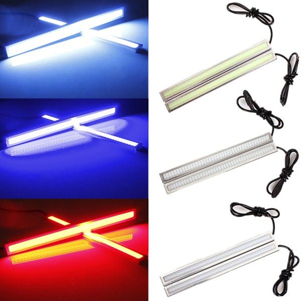 

led daytime running light waterproof cob 17cm 84 leds black frame 6w 12v car running daylight cob strip auto day time lights