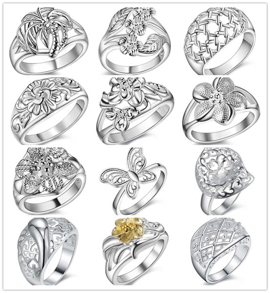 

Смешанный стиль стерлингового серебра 925 цветок палец кольцо ювелирные изделия н