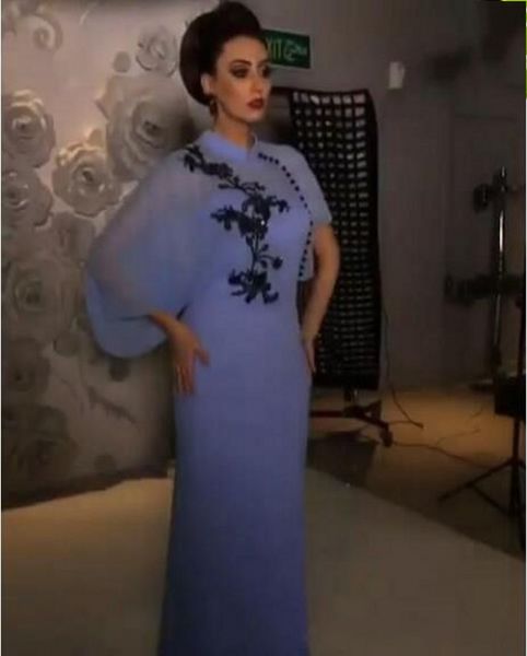 

2019 новые элегантные вечерние платья лаванда с высоким вырезом асимметричные рукава длина пола с черными кружевами из бисера шифоновые плат, Black;red