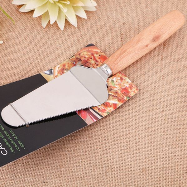 

stainless steel cheese knife wood pizza knife cutter cheese slicer kitchen gadgets baking bbq tools
