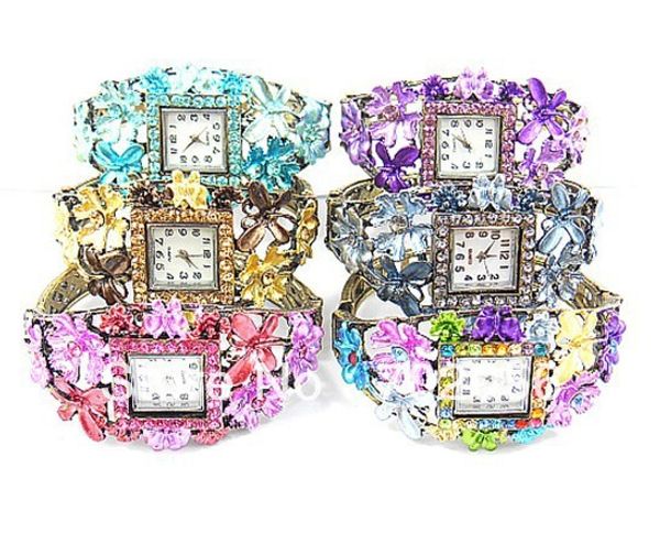 

fashion luxury bangle bracelet wrist watch stunning stylish quartz watches mixed order 20pcs/lot exquisite #3033, Slivery;brown