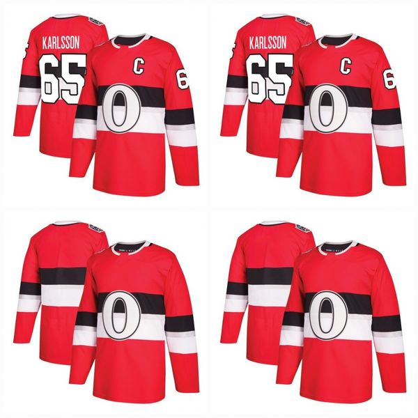 

#65 Erik Karlsson 2017 100 Classic Ottawa Senators Jersey Blank Matt Duchene Craig Anderson Hockey Jerseys