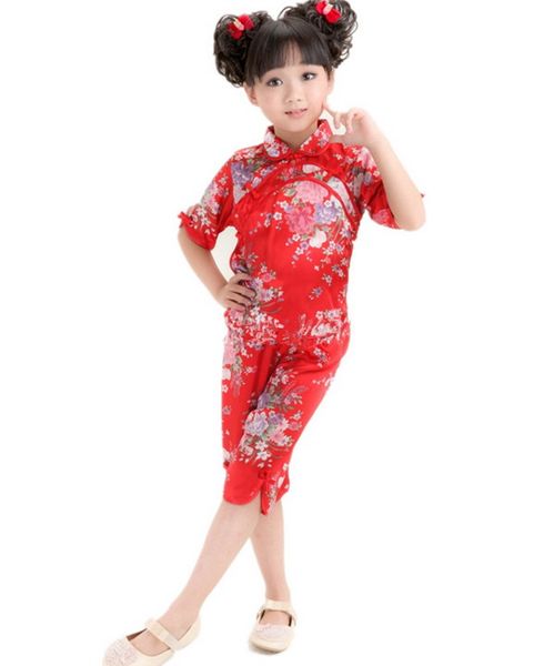 Chinesische Sommermädchen Kurzarm tragen Tang-Anzug traditionelle chinesische Sets Tanz-Kungfu-Anzüge Darncewear #3763