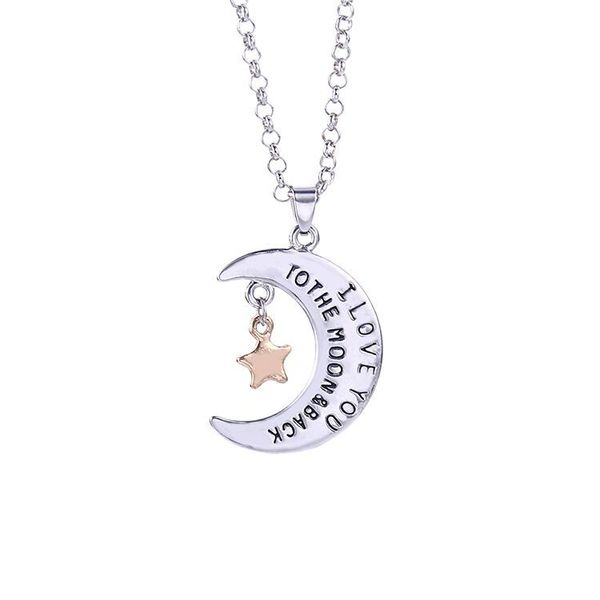 

2015 fashion i love you to the moon and back pendant necklace valentine's day gift, Silver