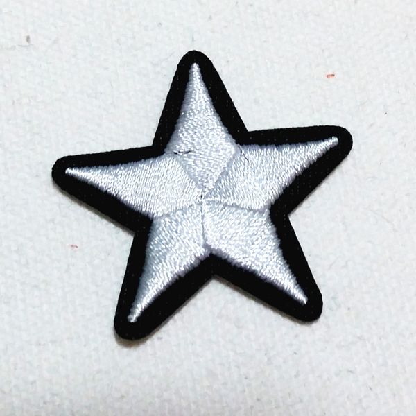 

Wholesales~10 Pieces Sport White Star (4 cm x 4 cm) Kids Patch Embroidered Iron on Applique Patch (ALB)