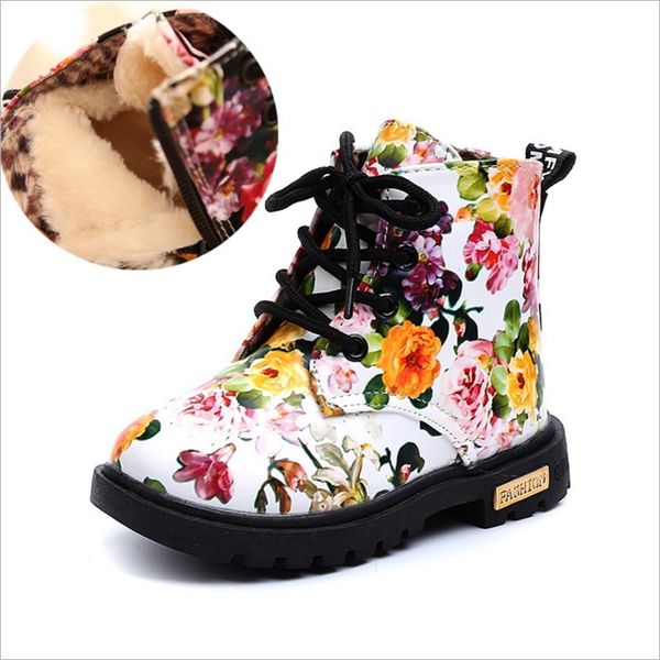 

Симпатичные девушки Boots 2017 Новая мода Элегантные цветочные Цветочные печати Детс