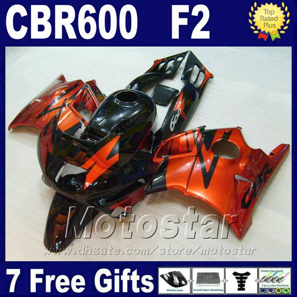 Personalizza le parti per la carenatura personalizzata HONDA CBR 600 F2 1991 1992 1993 1994 kit carenatura CBR600 F2 nero rosso 91 92 93 94