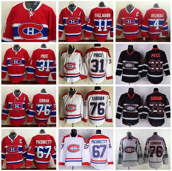 

2016 customize montreal canadiens jersey ice hockey red lace 31 carey price pk subban max pacioretty gallagher galchenyuk your name number, Black;red