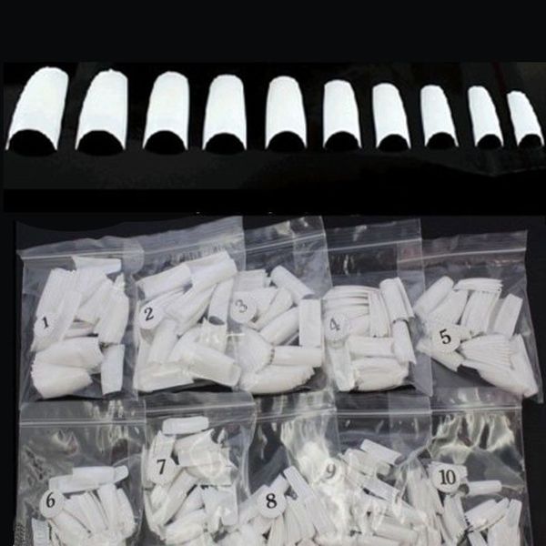 

White Color Acrylic gel False Nail Art Tips French Nail DIY Design Tool 500 pcs/set 250set/lot