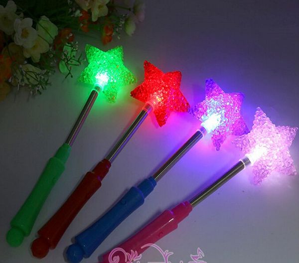 

ems dhl 100pcs crystal star christmas party supplies led glow sticks flash sticks light up wand party disco ktv kids toys