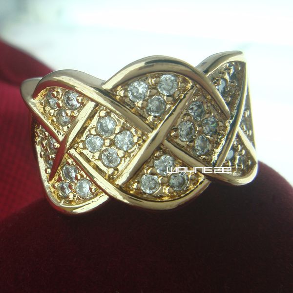 

r236-size 7 and 8 18k gold filled ring sapphire engagement jewelry, Silver