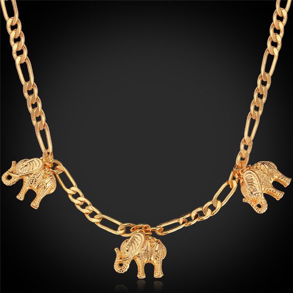 

new item cute charm necklace pendant 18k real gold plated lovely elephant necklace fashion jewelry wholesale for women yn5167, Silver