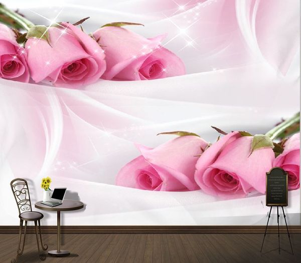 Large Custom Romantic Roses Wallpaper Mural Bedroom Living Room Tv Background 3d Stereo Wallpaper Full Hd Wallpapers Pc Full Hd Widescreen Wallpapers