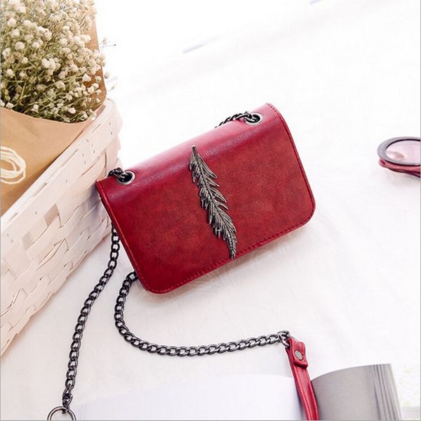 

fashion leaves decorated designer handbags mini flap bag pu leather small women shoulder bags chains crossbody bags