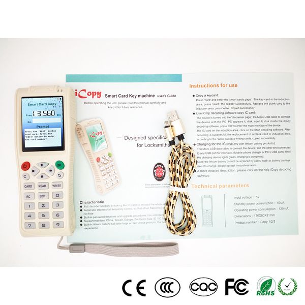 Máquina de chave de nova chegada iCopy 3 iCopy5 com função de decodificação completa Smart Key máquina chave RFID NFC copiadora IC / ID Reader / escritor duplicador