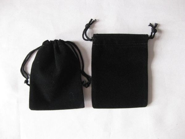 

sell lot of 100pcs black 7*9cm long square shape jewelry pouches velvet gift bags wedding favors