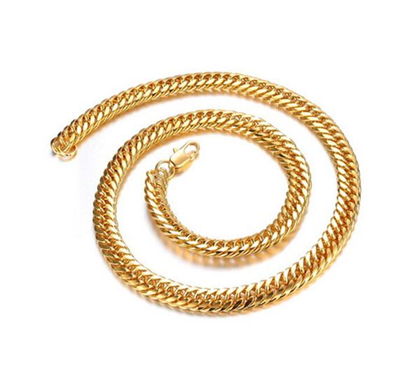 

fast fine jewelry 18k gold filled necklace 18k gold selling explosion models in europe and america men's necklace, Silver
