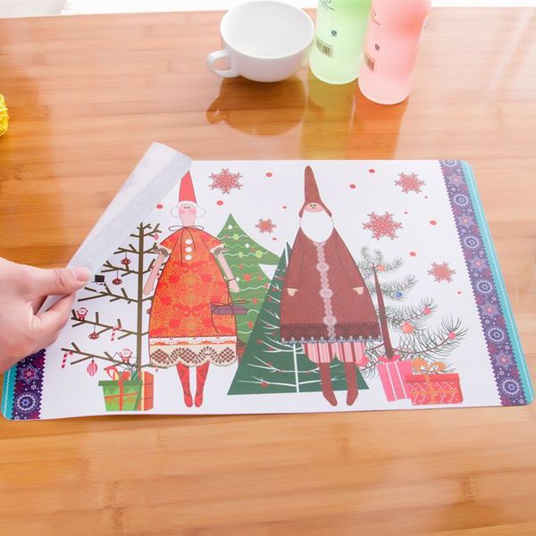 

Christmas Party Table Cloth Creative Christmas Snowman Color Placemats Insulation PP Pad Party Decoration for Sale SD701