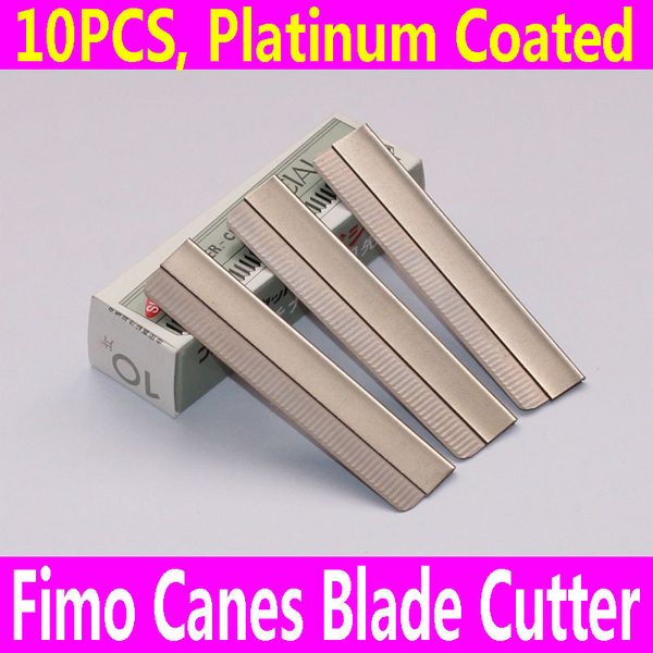 

wholesale-10pcs razor fimo polymer clay canes rods blade cutter for 3d nail art decorations fruit sticks charms slices tools foil diy set, Black