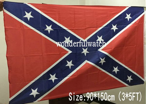 100 Stück Dixie Battle Flags, Nationalflaggen der Konföderierten im Bürgerkrieg, 3'*5' Rebel Battle Flags, 150 x 90 cm, zweiseitig bedruckte Polyester-Flaggen