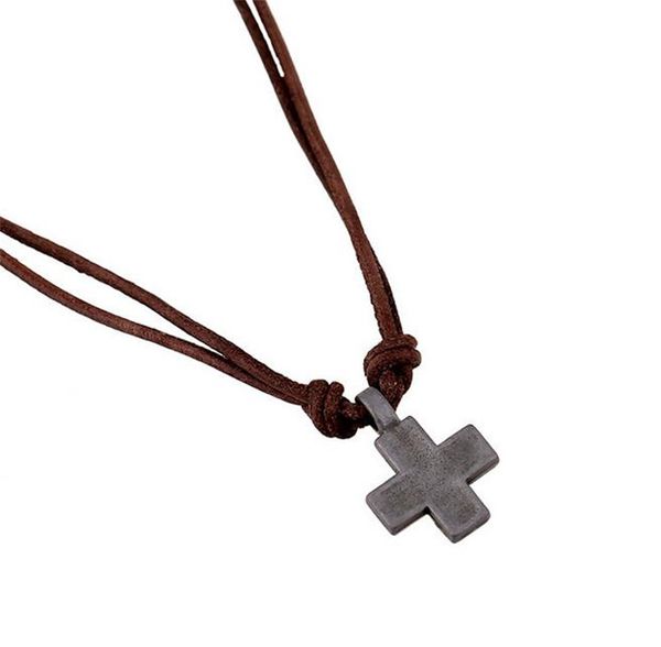 

mens fashion cross подвека кожана епока ожеѬеле vintage cowhide плав ожеѬел велиѬне из, Silver