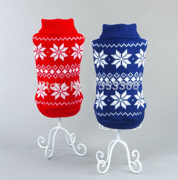 

wholesale-2015 autumn winter dog pet sweater pet jumper classic snowflake dog jumper cloth for small dogs teddy sz xs s m l xl