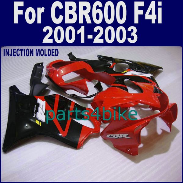 100% инъекции bodykits для HONDA CBR 600 F4i обтекатели 01 02 03 CBR600 F4i 2001 2002 2003 черный новый красный обтекатель комплекты JDSZ
