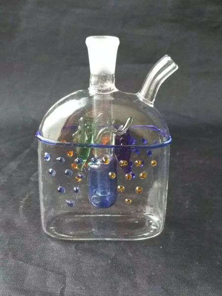 Frete grátis atacado cachimbo de água vidro plano vaso de flores peixes, entrega aleatória de cores