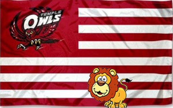 

Храм совы флаг с 2 металлическими люверсами большие болельщики болельщики открыт