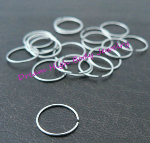 

steel hoop nose ring earring ear clip cuff stud body piercing jewelry 316l stainless steel 18g 20g 22g choose size fake lip, Slivery;golden