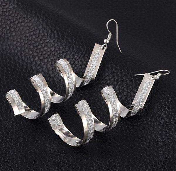

punk women twist spiral earrings lady girl dangle earring charm jewelry gift silver gold black long earrings hz
