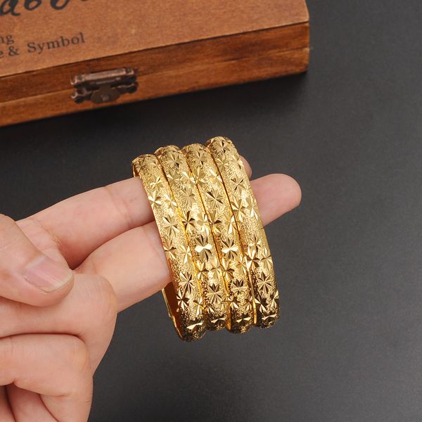 

1 pc Women Dubai india girls Bangle 24K Gold Color Bracelet Bangle African/ Arabic/Ethiopian Bride Wedding Jewelry