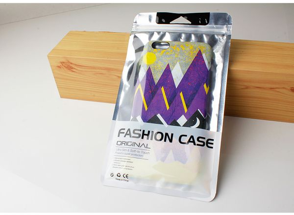 100 Stück individuell gestaltete Kunststoffverpackungsbeutel für Lederhüllen, Einzelhandels-Reißverschlussbeutel für Smartphone-Hüllen für iPhone 7 Plus X Note 8