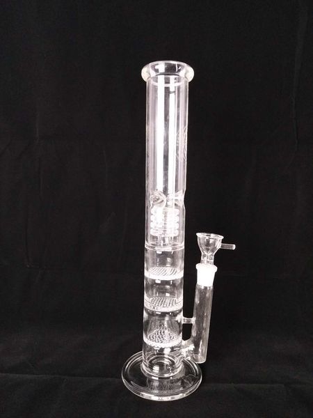 H: 46 cm Pipa ad acqua Bong in vetro 18 