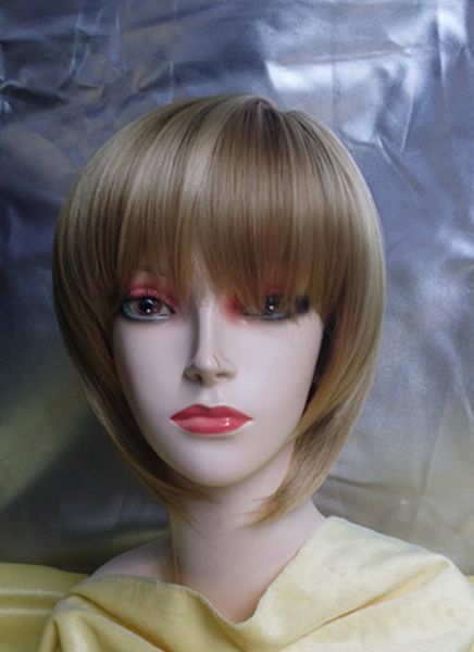 

New Full wigs Fashion Sexy short hair Blonde high sythetic fiber Like human hair exemption from postage