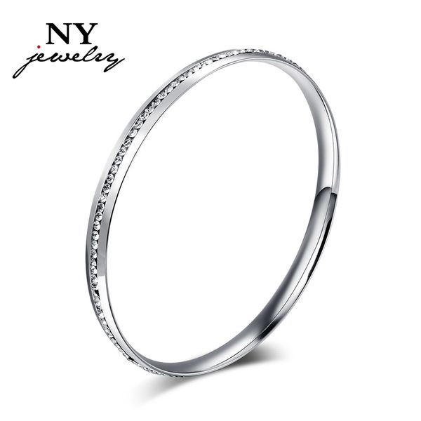 

cute bracelet & bangle for women lady imitation diamond stone platinum plated round fashion jewerly, Black
