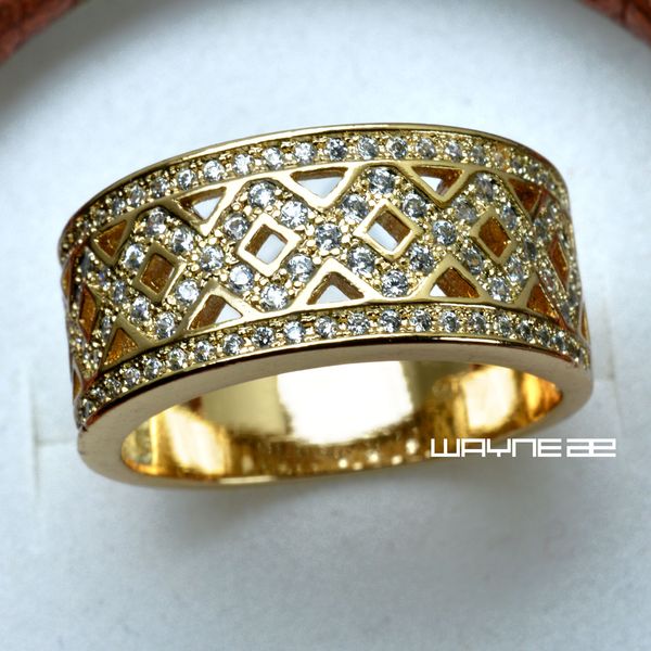 

men's 18k gold filled wedding engagement ring band (r284) sz 9, Silver