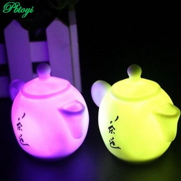 

wholesale-colorful teapot night light lamp table cute wholesale 5pcs/set