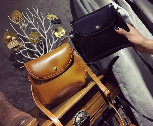 

2017 sell retro oil leather shoulder pu bag diagonal crossbody bag ing
