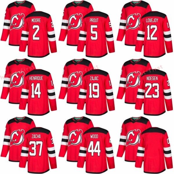 

New Season 2018 Ice Jerseys New Jersey Devils 44 Miles Wood 37 Pavel Zacha 12 Ben Lovejoy Jersey 23 Stefan Noesen 5 Dalton Prout Red