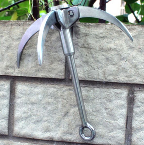 

wholesale- outdoor sporting wilderness survival carabiner grappling folding three paws hook steel climbing load 300kg