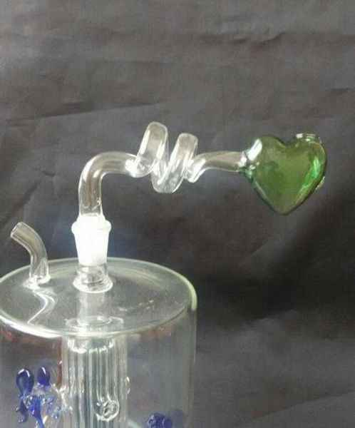 Frete grátis por atacado - 2015 novo 2 espiral de vidro transparente filtro de cor pêssego coração queima pote, vidro Hookah / acessórios de vidro bong, local